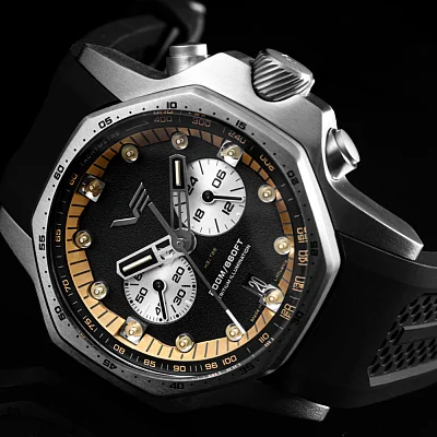 Vostok Europe Atomic Age Sakharov Quartz Chrono Date Tachymeter Straps Set VK64-640A698