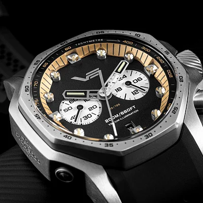Vostok Europe Atomic Age Sakharov Quartz Chrono Date Tachymeter Straps Set VK64-640A698