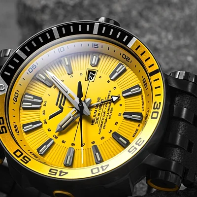 Vostok Europe Energia Automatic GMT Date Black Leather Strap Set NH34-575C719