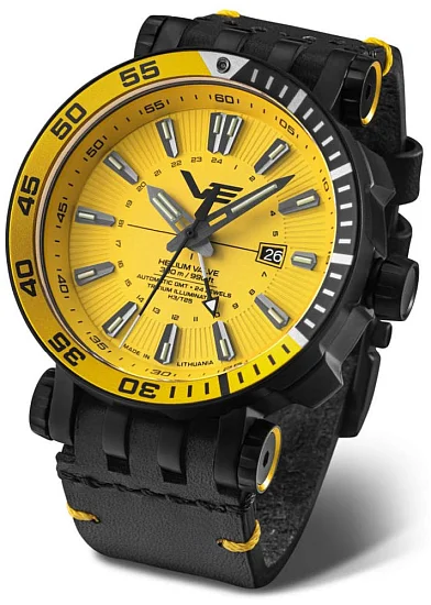 Vostok Europe Energia Automatic GMT Date Black Leather Strap Set NH34-575C719
