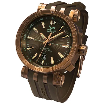 Vostok Europe Energia Automatic GMT Date Brown Leather Straps Set NH35A-575O285