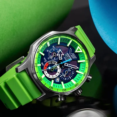 Vostok Europe Expedition Northpole Solar Chrono Date Black Rubber Straps Set VR42-595A733