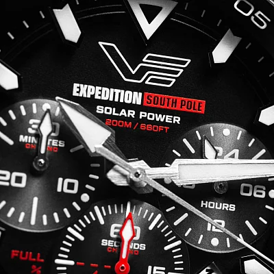 Vostok Europe Expedition Southpole Solar Chrono Date Brown Leather Strap VR42-592A761