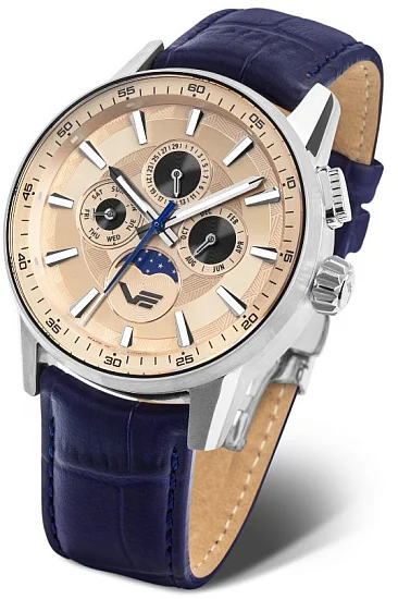 Vostok Europe Limousine 20 Quartz Day-Date Moonphase Leather Strap 6P00-561A789