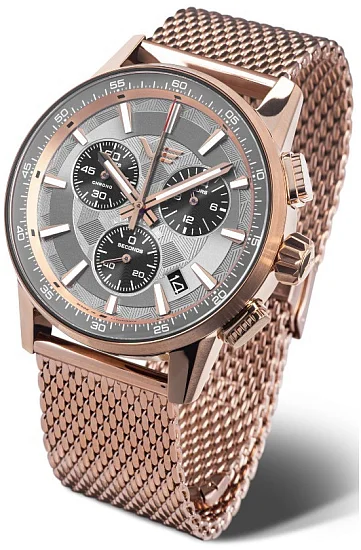 Vostok Europe Limousine 20 Quartz Chrono Date Mesh VK68-561B785B