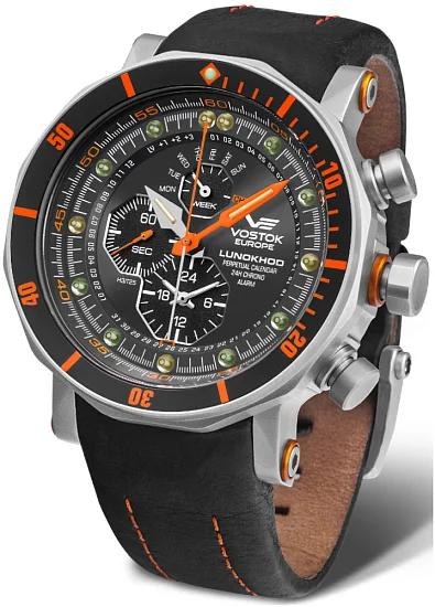 Vostok Europe Lunokhod 2 Quartz Chrono Day-Date Straps Set YM86-620A506