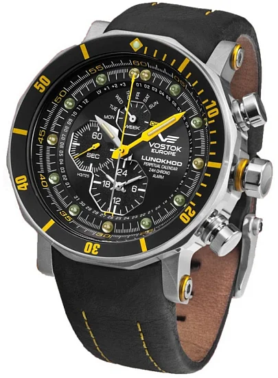 Vostok Europe Lunokhod 2 Quartz Chrono Day-Date Straps Set YM86-620A505