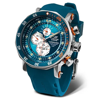 Vostok Europe Lunokhod 2 Quartz Chrono Day-Date Black Leather Straps Set YM86-620A636
