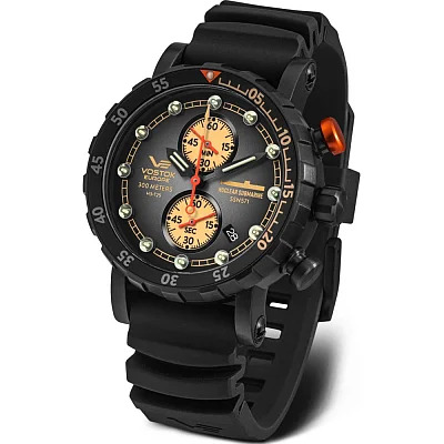 Vostok Europe Nuclear Submarine Quartz SSN 571 Black Leather Straps Set VK61-571C611