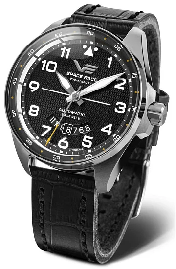 Vostok Europe Space Race Automatic Black Leather Strap NH35A-325A745