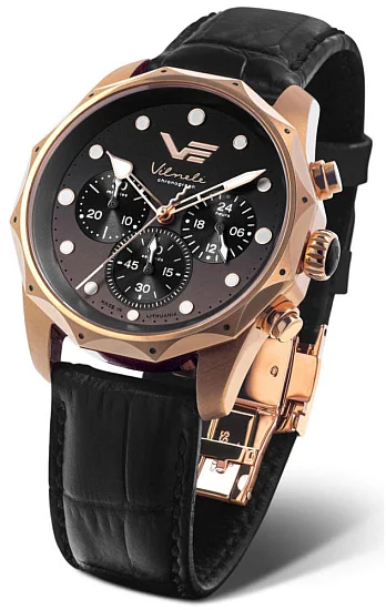 Vostok Europe Vilnele Lady Quartz Chrono Yellow Gold PVD Straps Set JS20-125B751