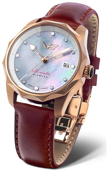 Vostok Europe Vilnele Lady Solar Date Mother-of-Pearl Diamonds Straps Set VS42-125B754