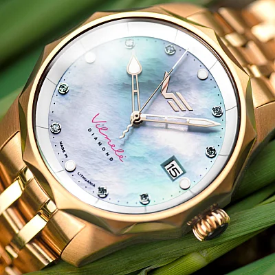 Vostok Europe Vilnele Lady Solar Date Mother-of-Pearl Diamonds Straps Set VS42-125B754