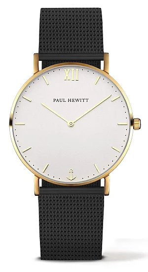 Paul Hewitt Sailor Line Gold White Sand Mesh Black PH-SA-G-ST-W-5M