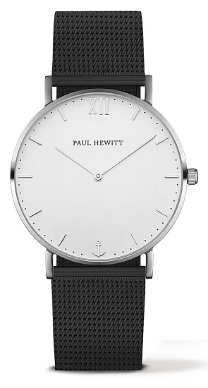 Paul Hewitt Sailor Line Silver White Sand Mesh Black PH-SA-S-ST-W-5M