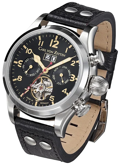Carl von Zeyten Wutach Automatic Open-Heart Big Date Calendar CVZ0025BK