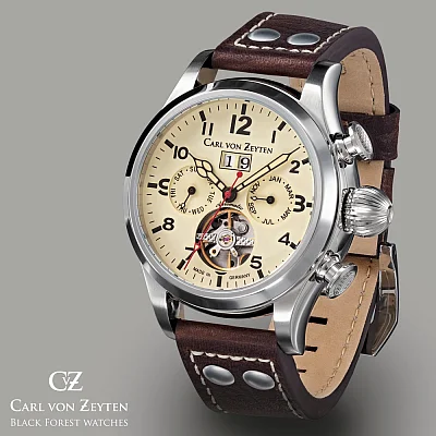 Carl von Zeyten Wutach Automatic Open-Heart Big Date Calendar CVZ0025CR