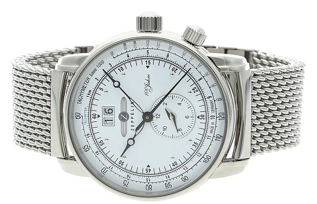 Zeppelin 100 Years Zeppelin Quartz Big Date GMT Mesh ZE-7640M-4