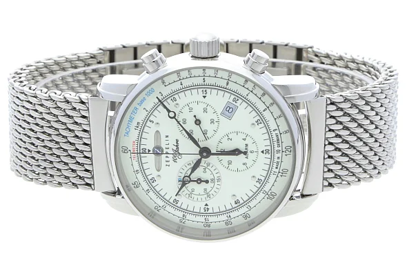 Zeppelin 100 Years Zeppelin Quartz Chrono Alarm Mesh ZE-8680M-3