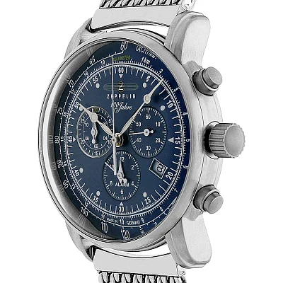 Zeppelin 100 Years Zeppelin Quartz Chrono Alarm Mesh ZE-7680M-3