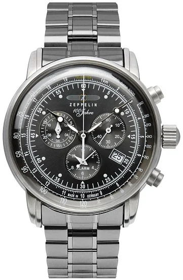 Zeppelin 100 Years Zeppelin Quartz Chrono Alarm Metal Bracelet ZE-7680MB2