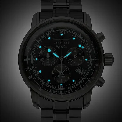 Zeppelin 100 Years Zeppelin Quartz Chrono Alarm Metal Bracelet ZE-7680MB2