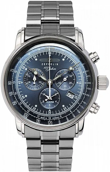 Zeppelin 100 Years Zeppelin Quartz Chrono Alarm Metal Bracelet ZE-7680MB3