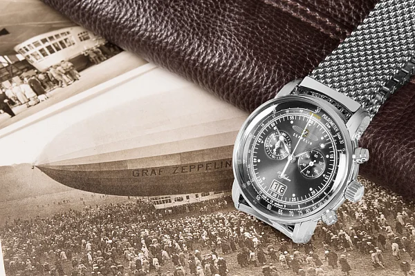 Zeppelin 100 Years Zeppelin Quartz Chrono Big Date Mesh ZE-7690M-2