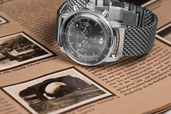 Zeppelin 100 Years Zeppelin Quartz Chrono Big Date Mesh ZE-7690M-2
