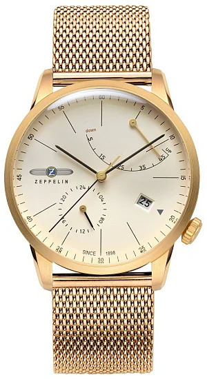 Zeppelin Flatline Automatic 24h Power Reserve Mesh Rose Gold PVD ZE-7368M-5