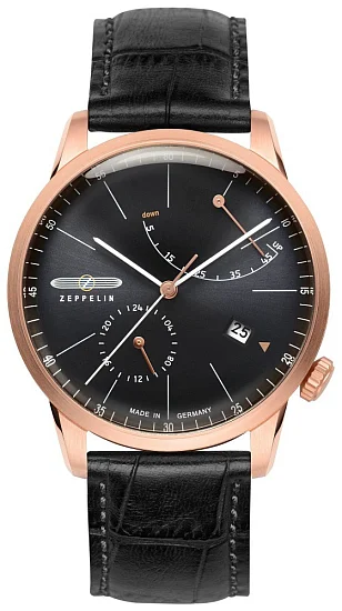 Zeppelin Flatline Automatic 24h Power Reserve Rose Gold PVD ZE-7368-2