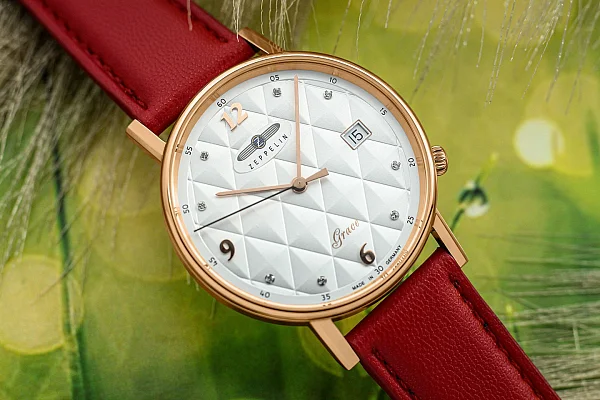 Zeppelin Grace Lady Quartz Rose Gold PVD Vegan Straps Set ZE-7443-1NSET