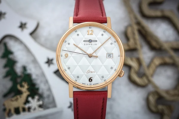 Zeppelin Grace Lady Quartz Rose Gold PVD Vegan Straps Set ZE-7443-1NSET