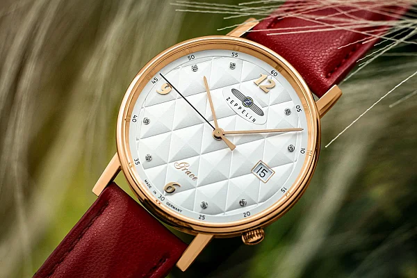 Zeppelin Grace Lady Quartz Rose Gold PVD Vegan Straps Set ZE-7443-1NSET