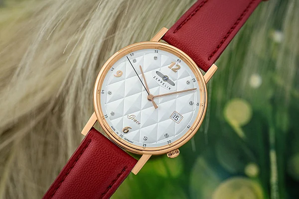 Zeppelin Grace Lady Quartz Rose Gold PVD Vegan Straps Set ZE-7443-1NSET