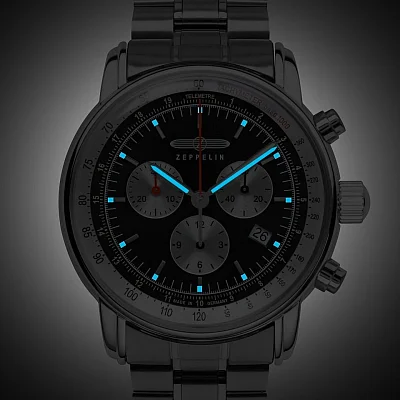 Zeppelin L14 Marine Quartz Chrono Metal Bracelet ZE-8888MB2