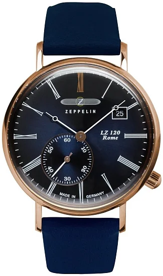 Zeppelin LZ120 Rome Lady Quartz Small Second Rose Gold PVD ZE-7137-3
