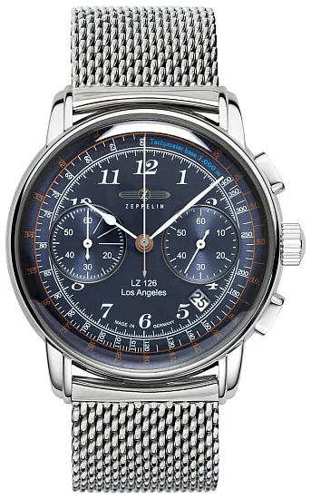 Zeppelin LZ126 Los Angeles Quartz Chrono Mesh ZE-7614M-3
