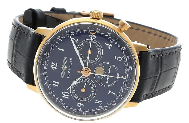 Zeppelin LZ129 Hindenburg Lady Quartz Moonphase Rose Gold ZE-7039-3