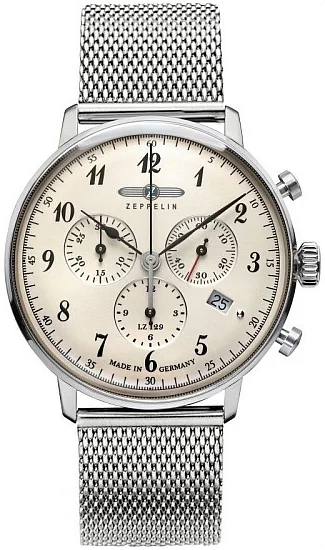 Zeppelin LZ129 Hindenburg Quartz Chrono Mesh ZE-7086M-4