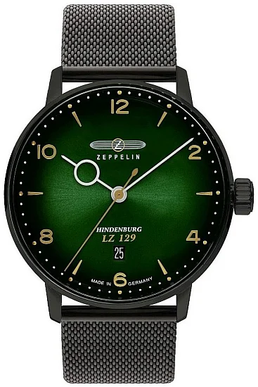 Zeppelin LZ129 Hindenburg Quartz Mesh Black PVD ZE-8048M-5