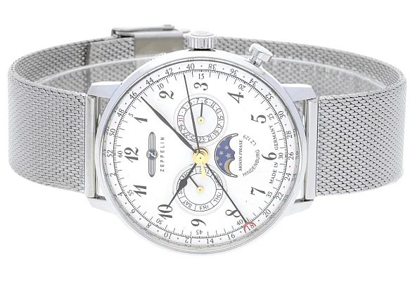 Zeppelin LZ129 Hindenburg Quartz Moonphase Mesh ZE-7036M-1