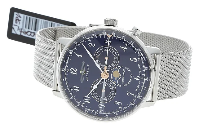 Zeppelin LZ129 Hindenburg Quartz Moonphase Mesh ZE-7036M-3