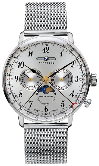 Zeppelin LZ129 Hindenburg Quartz Moonphase Mesh ZE-7036M-1