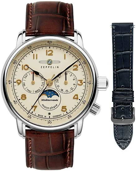 Zeppelin LZ14 Mediterranee Moonphase Day-Date Quartz Set ZE-96365_SET