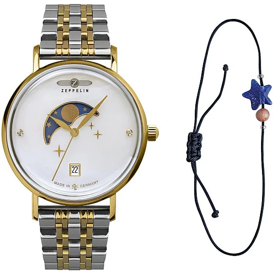 Zeppelin Luna Lady Moonphase Quartz Bracelet Set Mesh ZE-7133M-5