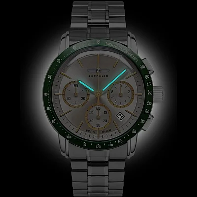 Zeppelin New York Quartz Chrono Silver Dial ZE-8878MB5