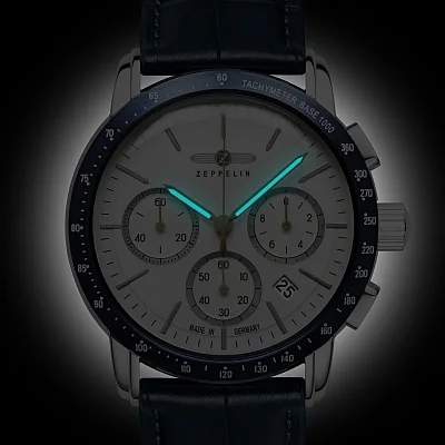 Zeppelin New York Quartz Chrono White Dial ZE-88781