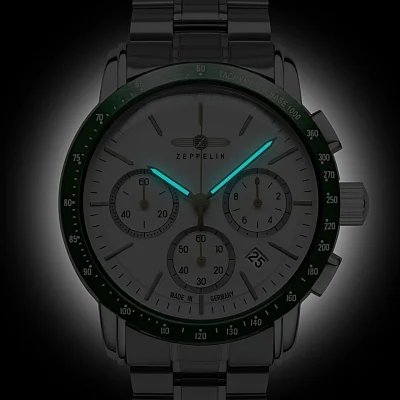Zeppelin New York Quartz Chrono Silver Dial ZE-8878MB4