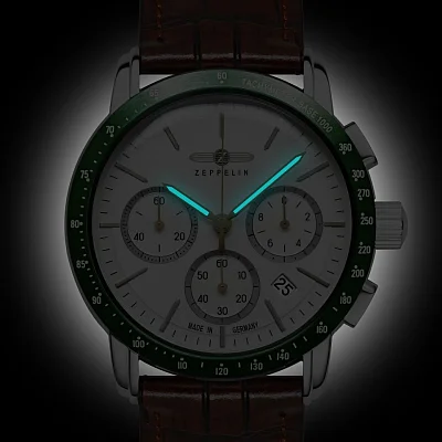 Zeppelin New York Quartz Chrono White Dial ZE-88784